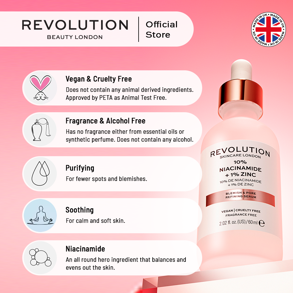 Revolution Skincare 10% Niacinamide And 1% Zinc Blemish & Pore Serum - 30ml