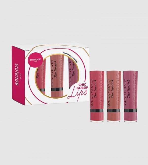 Bourjois Chic Gossip Pink Lipstick 3Piecs Set - AllurebeautypkBourjois Chic Gossip Pink Lipstick 3Piecs Set