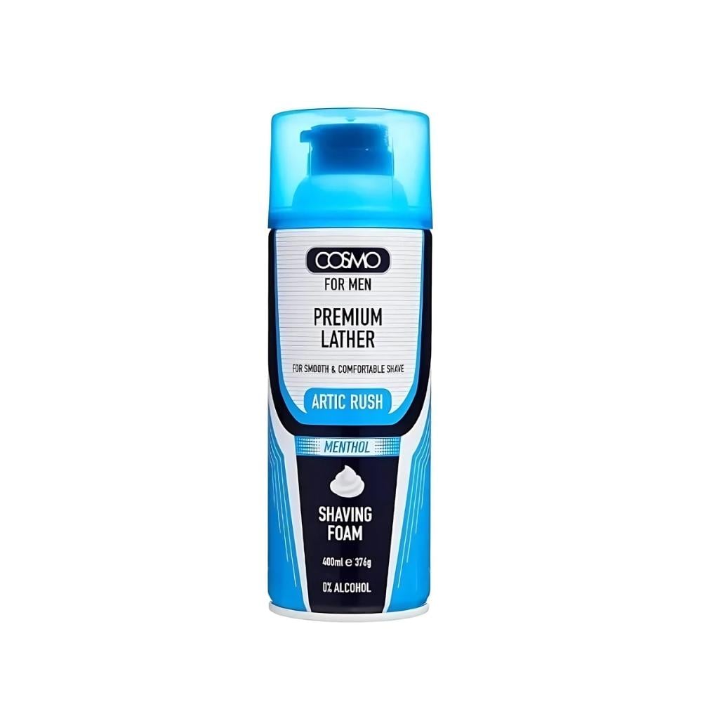 Cosmo Shaving Foam Artic Rush Menthol - 400ml White Dome & Bottom