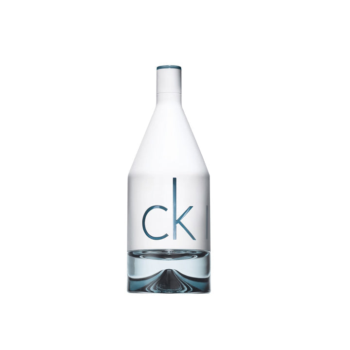 White bottle with 'ck' logo on a white background
