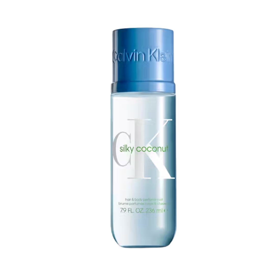 Calvin Klein Silky Coconut perfume bottle on a white background