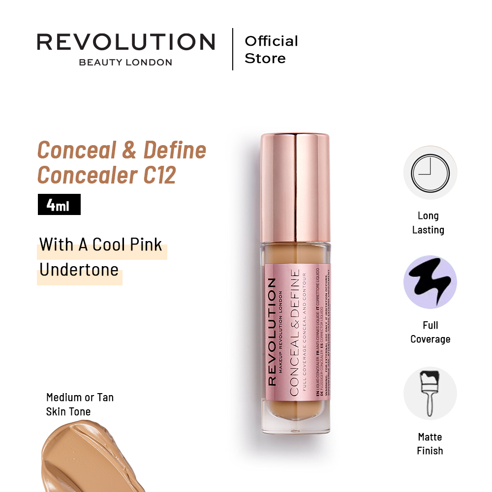 Makeup Revolution Conceal & Define Concealer - C12 4ml