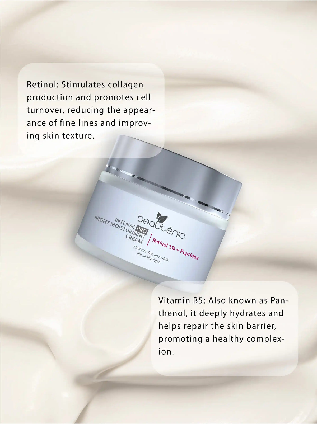 Intense Pro Night Moisturizing Cream - Retinol 1% + Peptides
