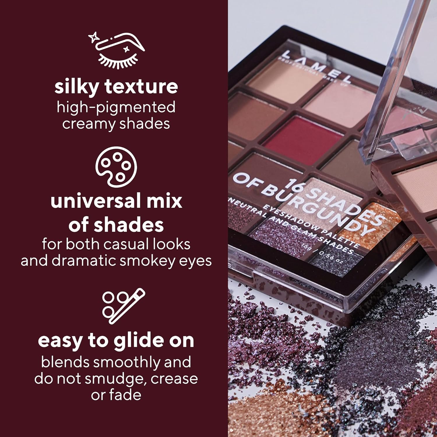 LAMEL 16 Shades Of Burgundy Eyeshadow Palette № 16-4