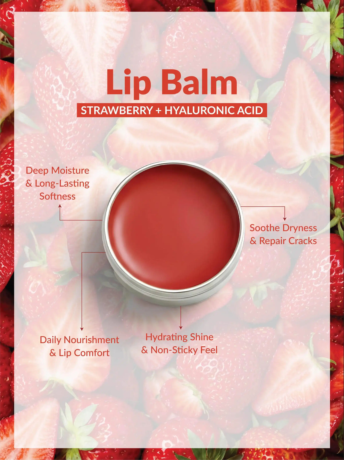 Lip Balm with Strawberry + Hyaluronic Acid