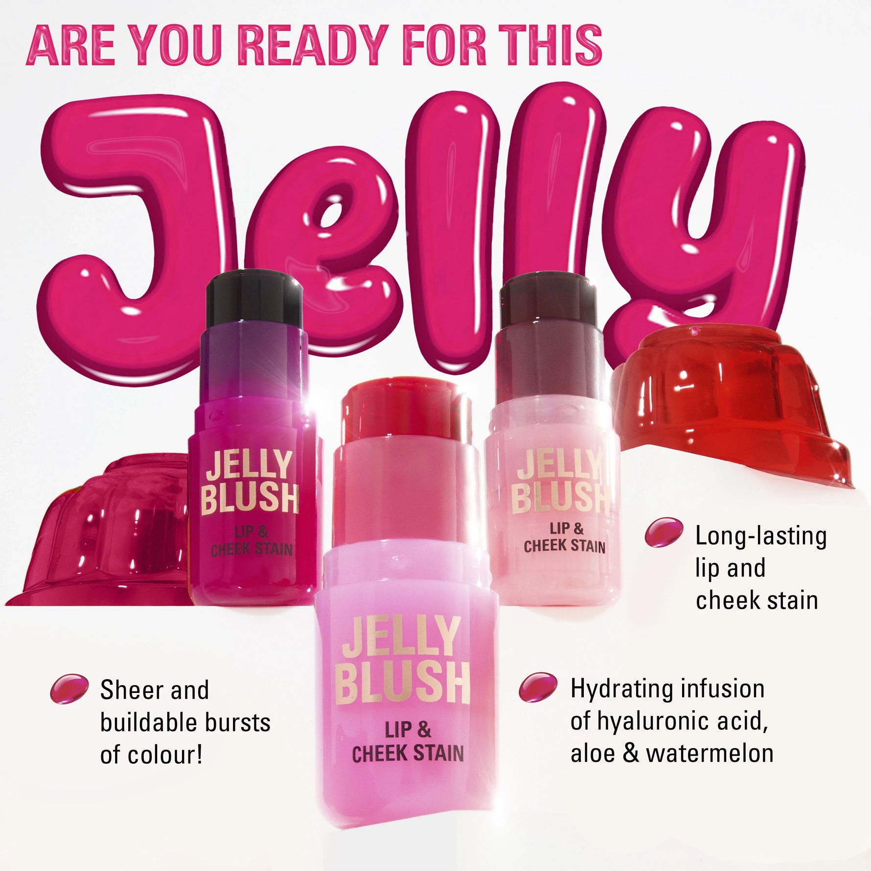 Revolution Jelly Blush Stick Lip And Cheek Stain Peach Orange