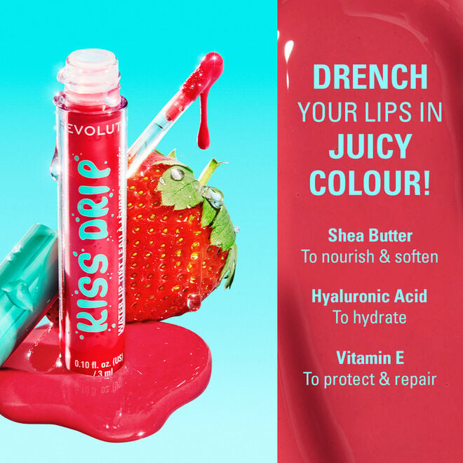 Revolution Kiss Drip Water Lip Tint Cherry Glace 3ml