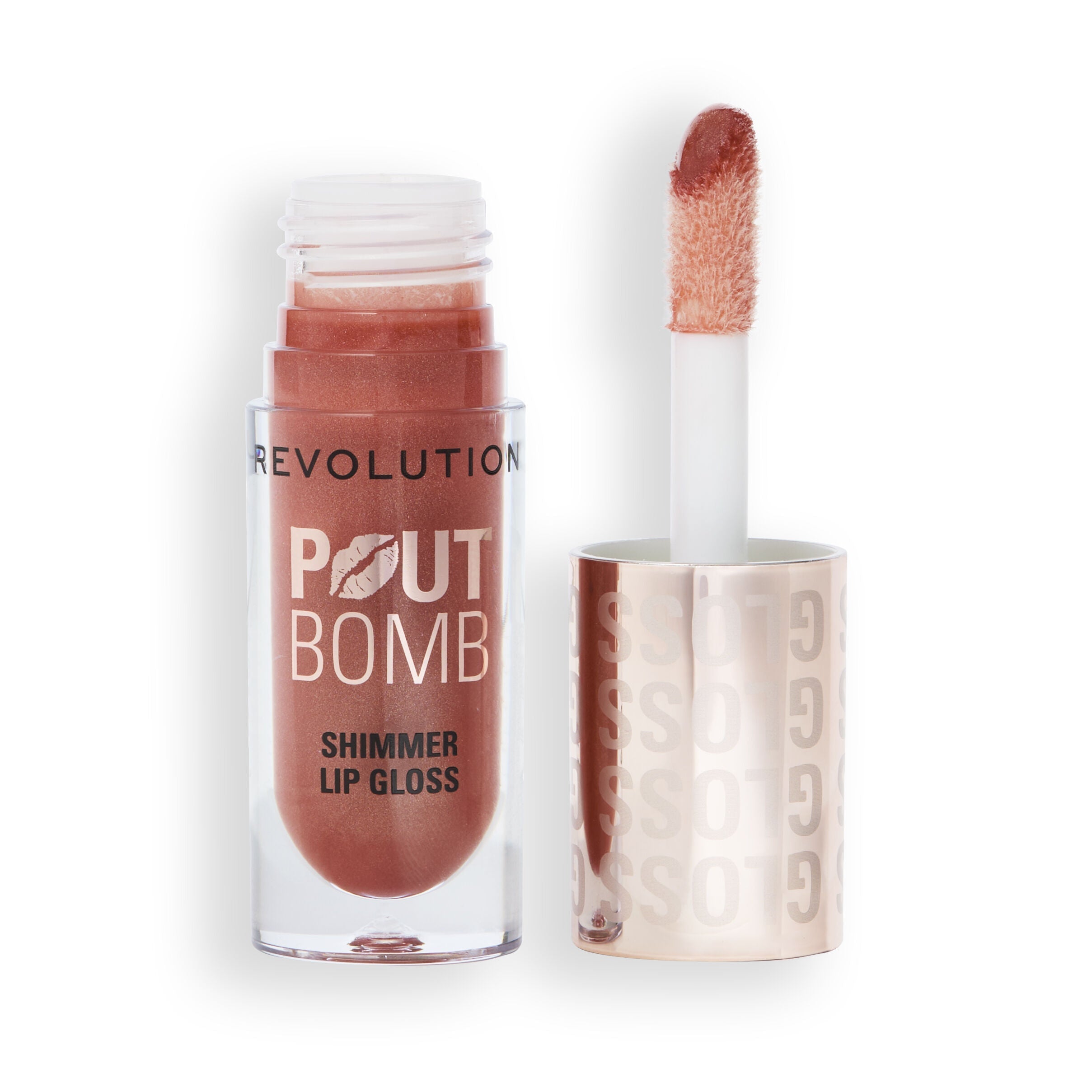 Revolution Pout Bomb Shimmer Gloss - Nude Glow