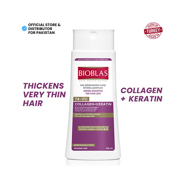 Bioblas Collagen + Keratin Shampoo - 360ml -